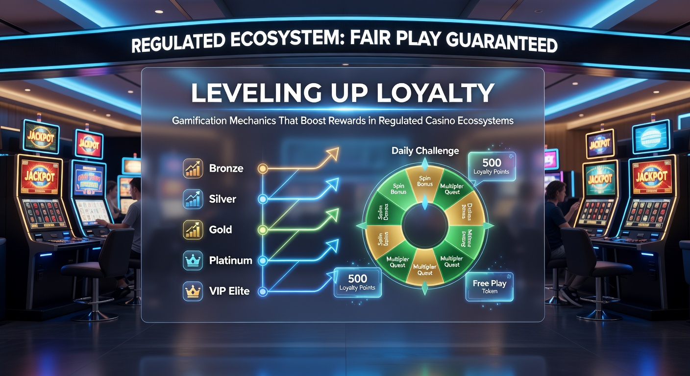 Darstellung eines Spielers, der durch Level-Up in einem Casino-Loyalitätsprogramm Belohnungen freischaltet, mit grafischen Elementen wie Sternen, Badges und Fortschrittsbalken